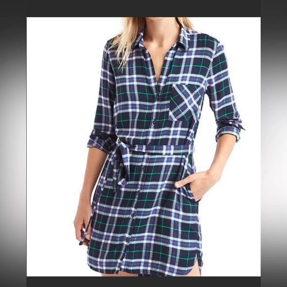 Gap Pendleton Plaid Shirtdress medium